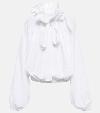 Ruffled tie-neck cotton blouse | Patou