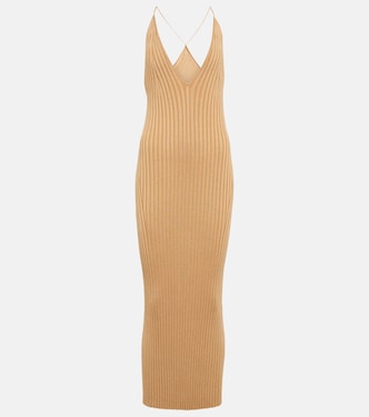 Rhea rib-knit halterneck midi dress | Galvan