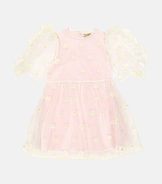 Ruffle-trimmed embroidered dress | Stella McCartney Kids