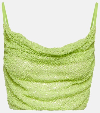 Cropped-Top mit Pailletten | Self-Portrait