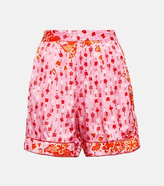 Isabelle floral satin shorts | Poupette St Barth