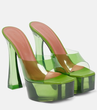 Dalida Glass PVC platform mules | Amina Muaddi
