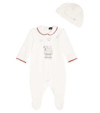 Baby Set Snoopy aus Strampler und Mütze | Monnalisa