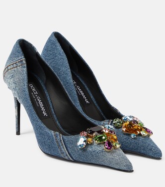 Escarpins en jean à cristaux | Dolce&Gabbana