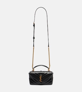 Borsa a spalla College Mini in pelle metalassé  | Saint Laurent