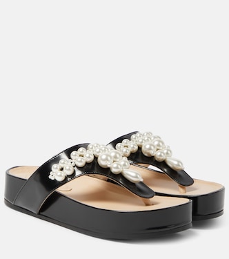Embellished leather thong sandals | Simone Rocha