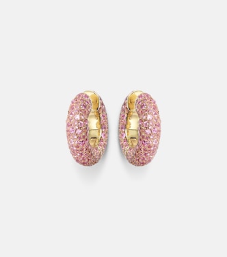 Blossom Bubble 18kt gold hoop earrings with sapphires | Octavia Elizabeth