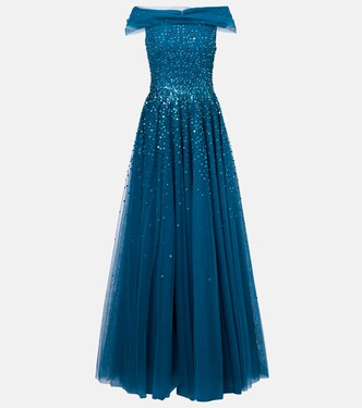 Robe longue Bee à cristaux | Jenny Packham