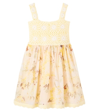 Cascadian crochet floral cotton dress | Zimmermann Kids