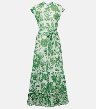 Robe longue Kora imprimée en coton | Poupette St Barth