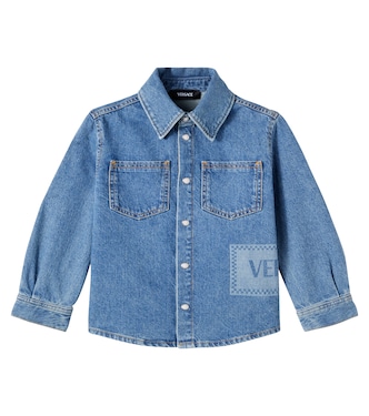 Logo denim shirt | Versace Kids