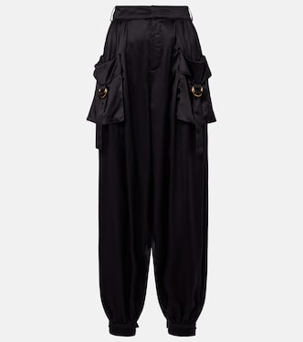 High-rise silk satin cargo pants | Chloé