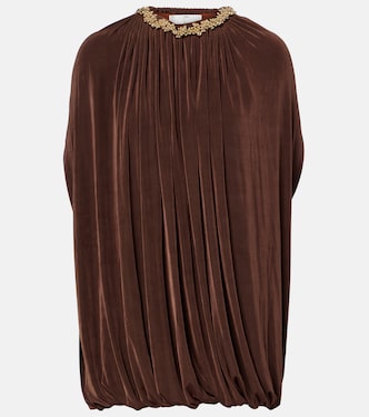 فستان قصير درابيه مع تزيين | Xu Zhi