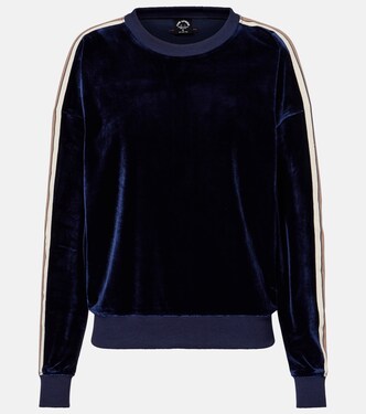 Monaco Lisel striped velour sweatshirt  | The Upside