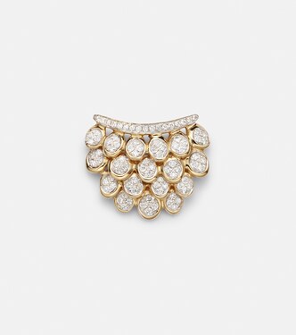 Einzelner Ohrring Blossom aus 14kt Gelbgold mit Diamanten | Rainbow K