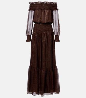 Maxikleid aus Georgette | Self-Portrait