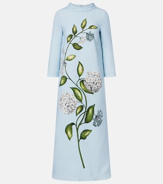 Porcelain Flower wool-blend kaftan | Oscar de la Renta
