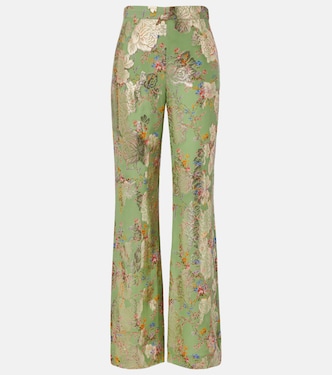 Fil coupé silk lamé flared pants | Valentino