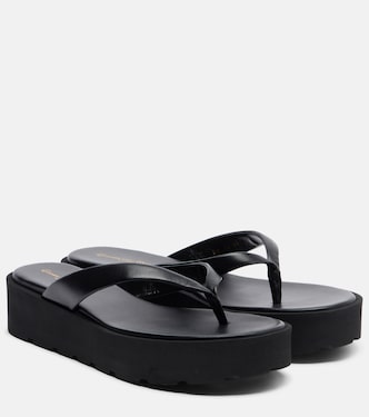 Tongs compensées en cuir | Gianvito Rossi