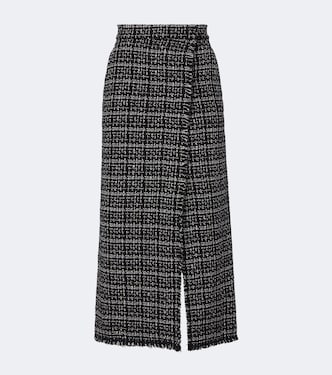 Checked cotton-blend tweed maxi skirt | Erdem