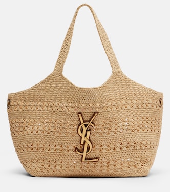 Borsa Icare Medium in crochet di rafia | Saint Laurent