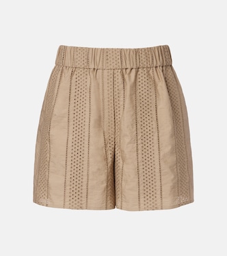 Broderie anglaise cotton-blend shorts | Brunello Cucinelli