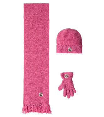 울 블렌드 비니 스카프 장갑 세트 | Moncler Enfant