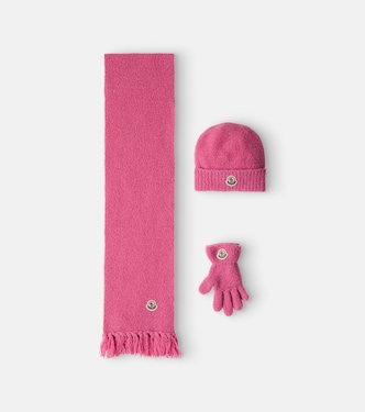 Wool-blend beanie, scarf, and gloves set | Moncler Enfant