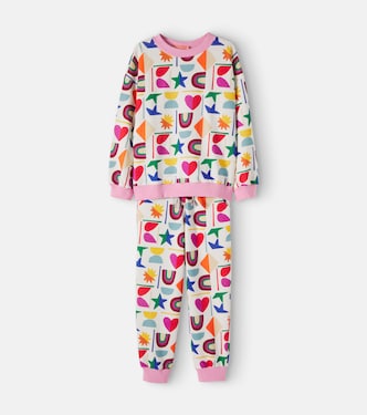 Printed cotton sweatshirt and sweatpants set | Fábula