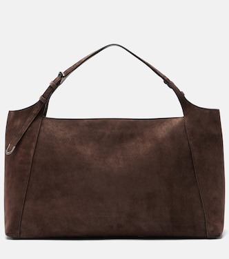 Medium suede shoulder bag | Brunello Cucinelli