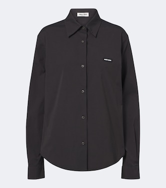 Cotton-blend poplin shirt | Miu Miu