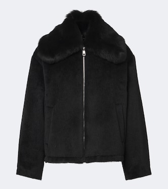 Shearling-trimmed alpaca and wool jacket | Dolce&Gabbana