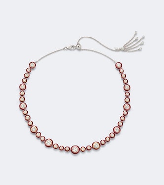 Polka Dots 18kt white gold and enamel necklace with diamonds | Kamyen