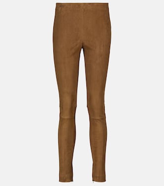 High-rise suede skinny pants | Polo Ralph Lauren