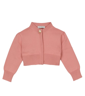 Bebé - cárdigan de punto de algodón cropped | Dolce&Gabbana Kids