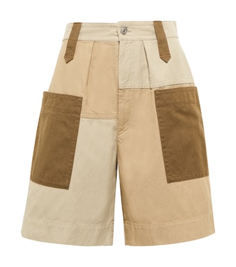 Kalerna cotton and linen colorblocked shorts | Marant Etoile