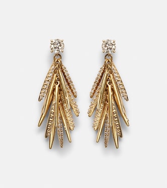 Boucles d'oreilles Grass Sunshine Drop en or 18 ct et diamants | Ileana Makri