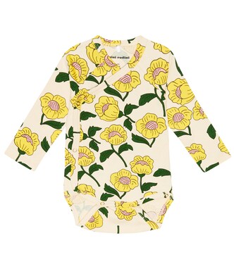 Baby Flowers wrap cotton bodysuit | Mini Rodini