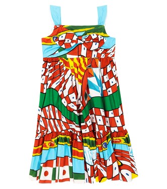 Carretto cotton poplin dress | Dolce&Gabbana Kids