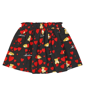 Gonna in misto cotone con stampa | Moschino Kids