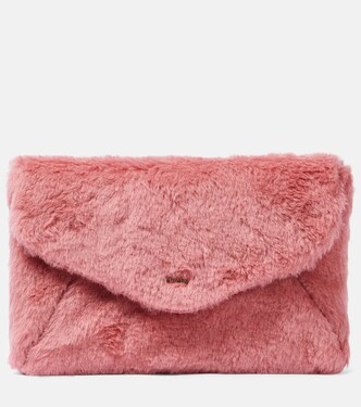 Alpaca, wool, and silk teddy clutch | Max Mara