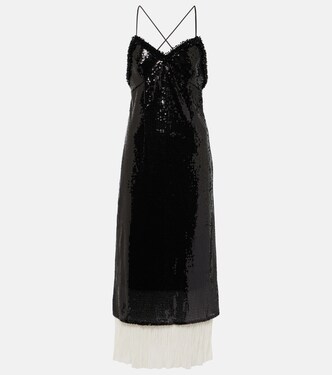 Robe midi en organza à sequins | Xu Zhi