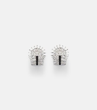 Eyelash 18kt white gold earrings with diamonds | Kamyen