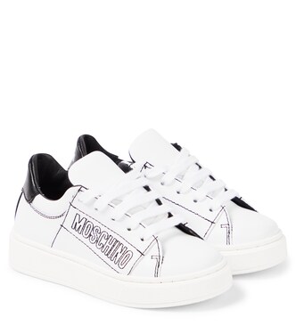 Logo leather sneakers | Moschino Kids