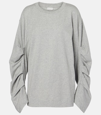 Ruched oversized cotton jersey top | Dries Van Noten