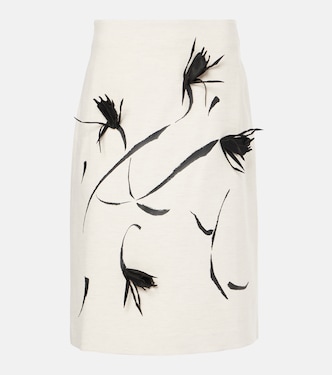 Embroidered midi skirt | Jacques Wei