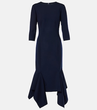 Pleated wool-blend midi dress | Oscar de la Renta