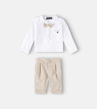 Bébé – Set top et pantalon en coton et lin | Monnalisa