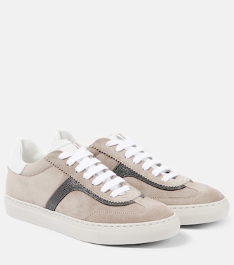 Verzierte Sneakers aus Veloursleder | Brunello Cucinelli