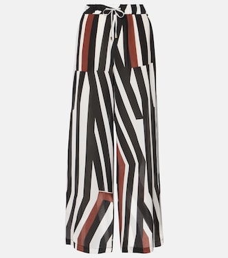 Pantalon ample Tropea rayé en soie | Max Mara